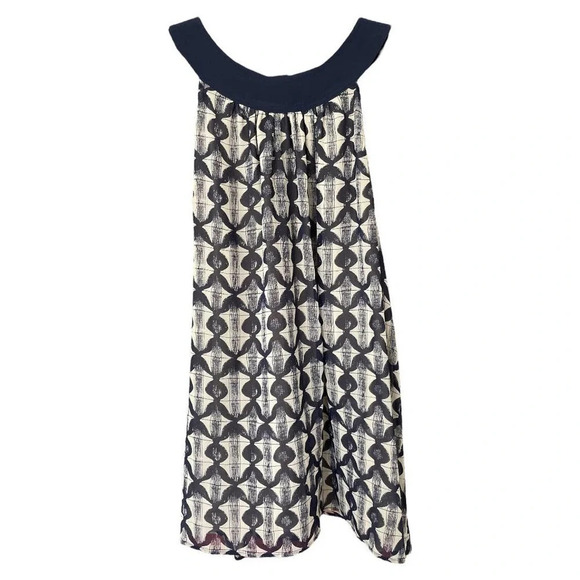 Tory Burch Women's Silk Printed Scoop Neck Back Bow Sleeveless Size 8 - Picture 3 of 8